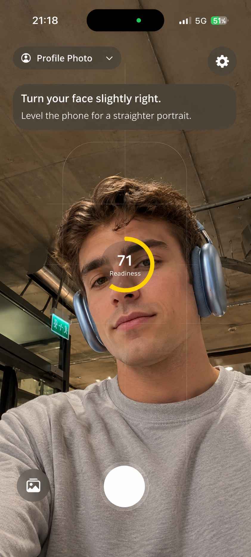 GoodPose profile photo guidance screenshot